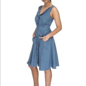 Fieldday dress in washed denim